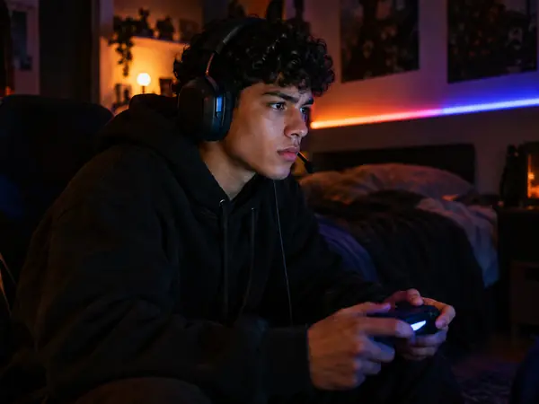 A gamer recording a session