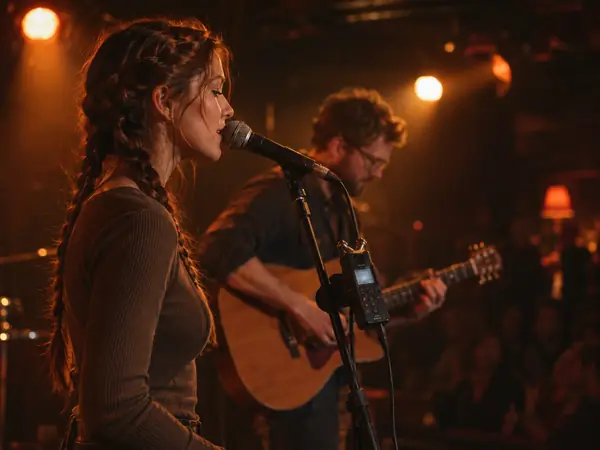 A live gig recorded from the side of the stage