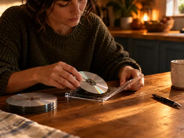 Putting a burned CD into its case
