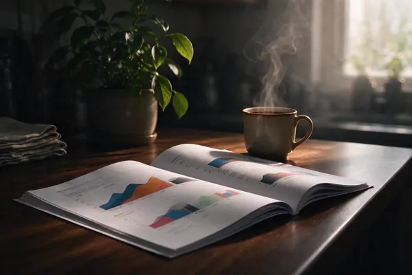 A report and a coffee on a morning table