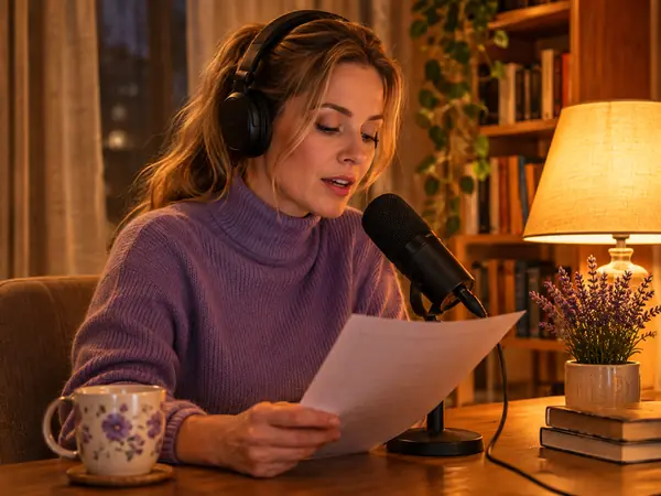 Reading a voice sample aloud at home
