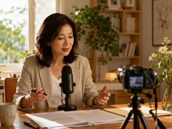 An instructor recording a lesson