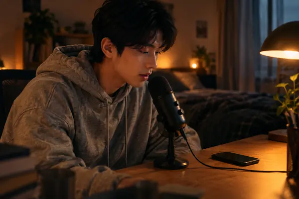 Recording a voice sample at home